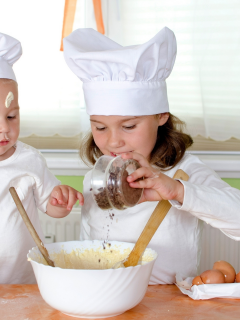 table, spices, boy, cream, girl, children, cup, eggs, kitchen, ребёнок, baby, spoon, cook