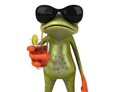 лягушка, графика, free frog 3d, сок , очки, коктель