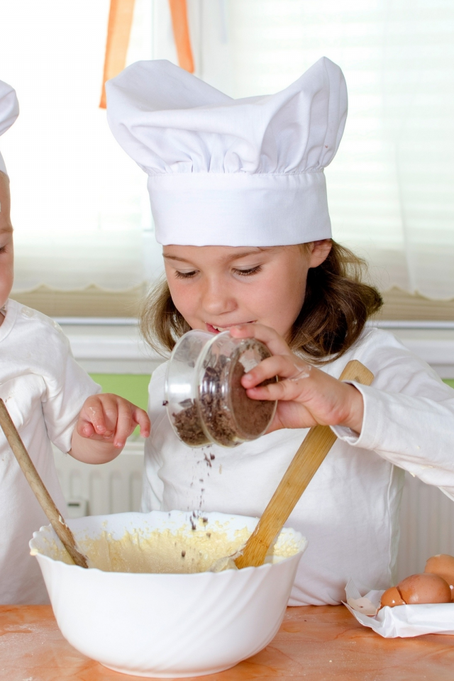 table, spices, boy, cream, girl, children, cup, eggs, kitchen, ребёнок, baby, spoon, cook