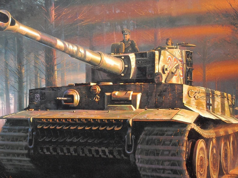 война, рисунок, танк, тигр