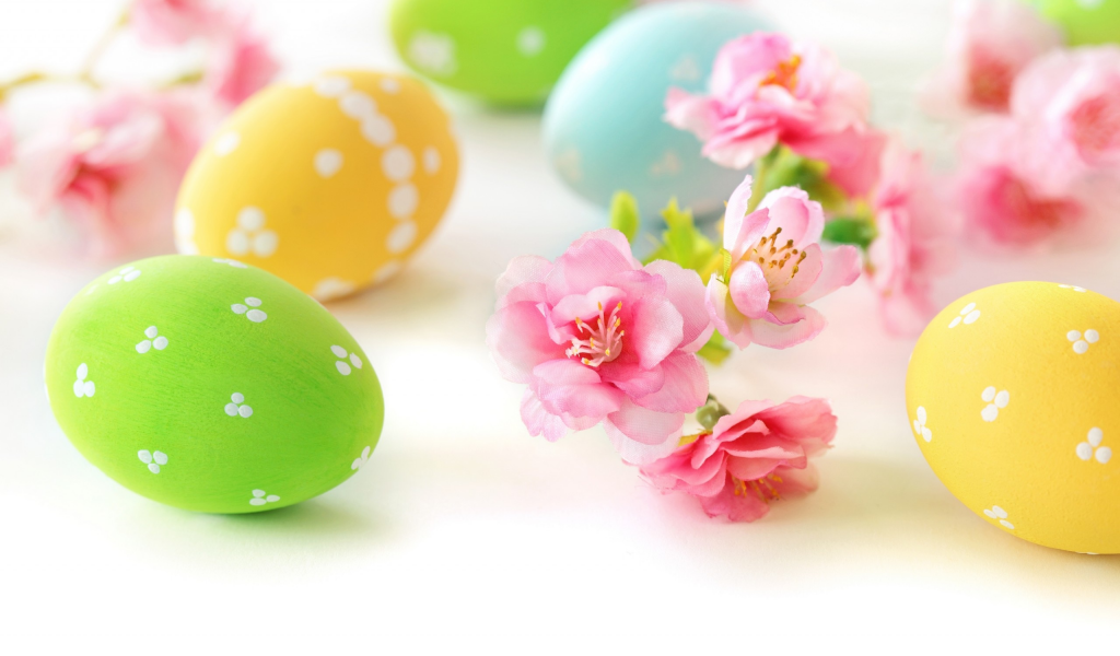 Easter, eggs, flowers, delicate, пасха, яйца, цветы