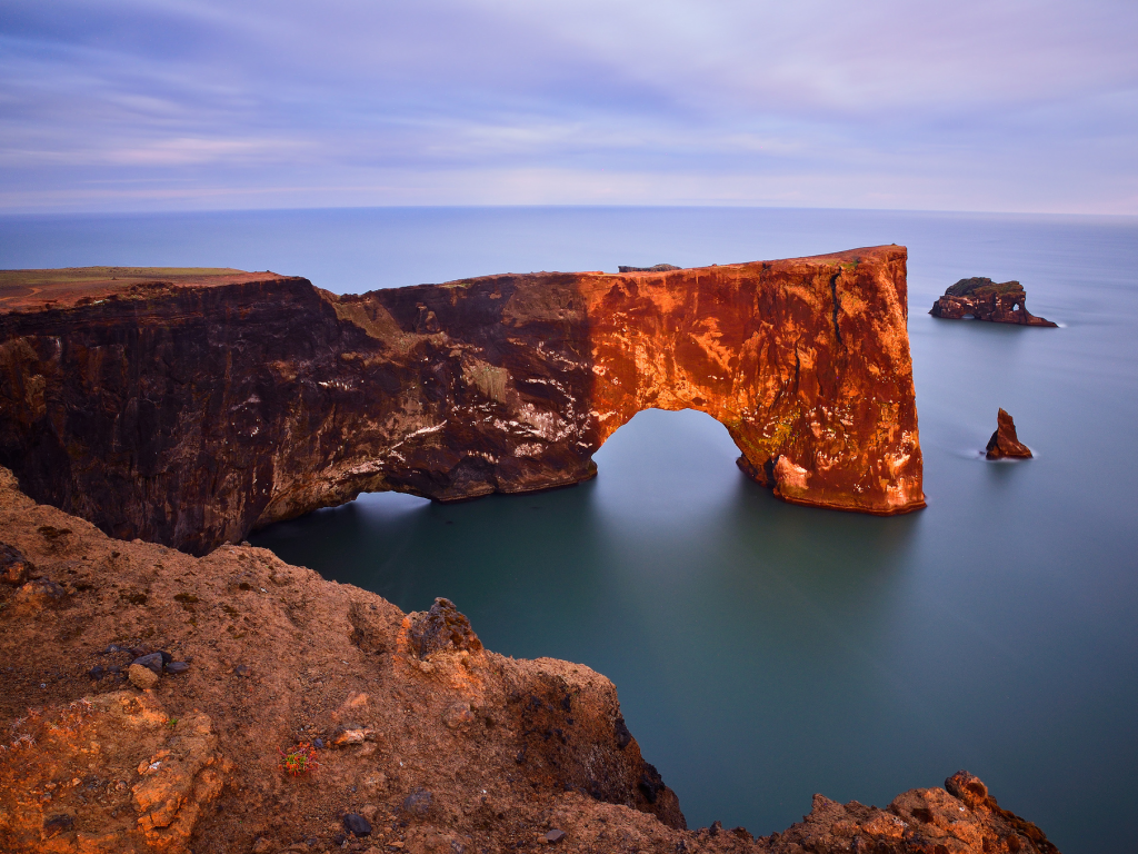 мыс дирхолей, исландия, dyrholaey arch, iceland