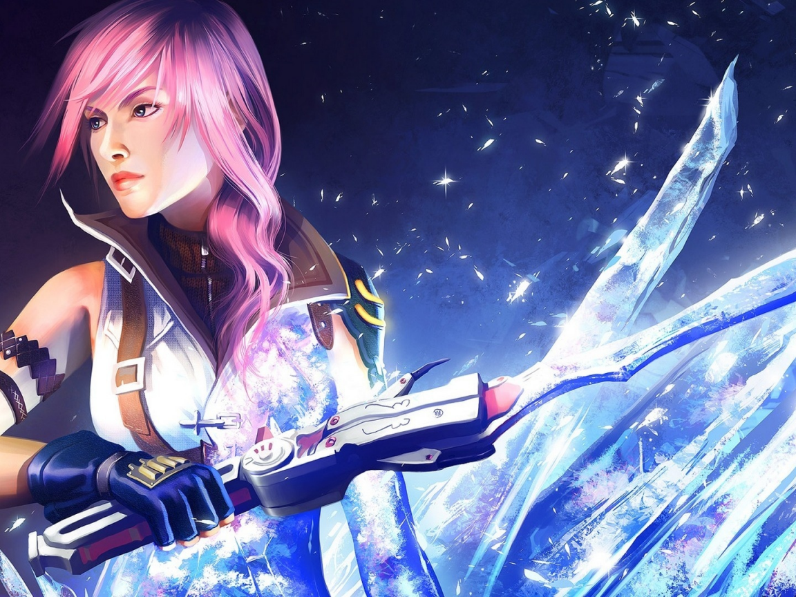 girl, long hair, final fantasy xiii, farron, fanart, mathia arkoniel, lightning