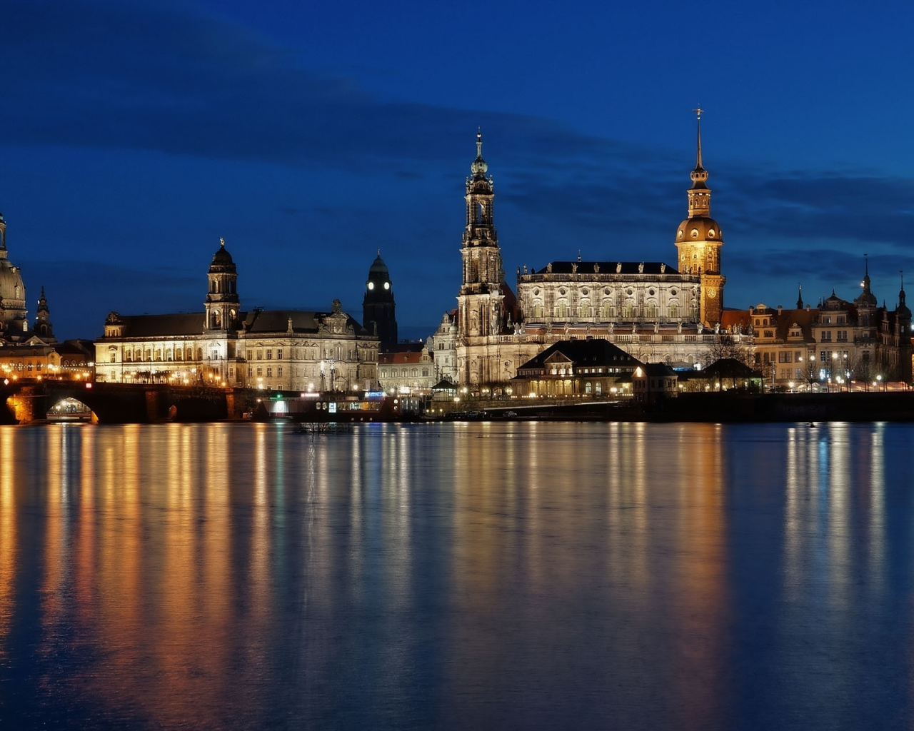 вода, dresden, германия, дрезден, deutschland, germany, свет, ночь