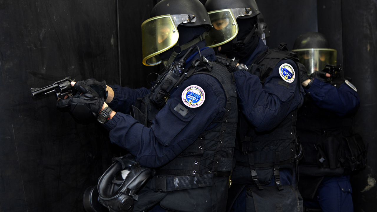 оружие, бойцы, шлем, французский, штурм, gign, спецназ