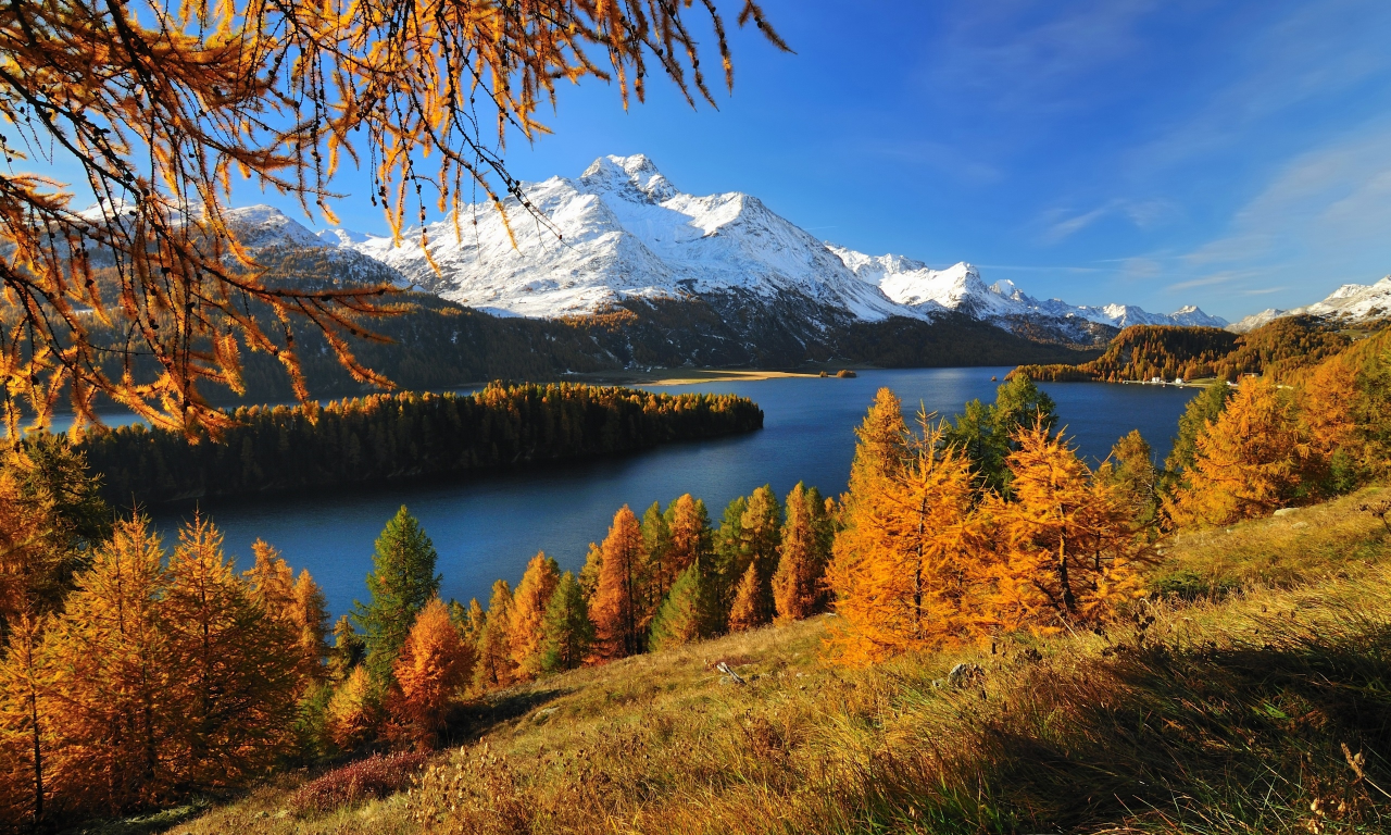 Швейцария, Альпы, река, красиво, природа, осень