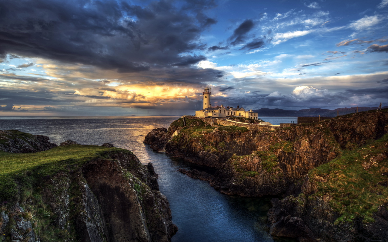 seascape, lighthouse, fanad head ireland, ocean