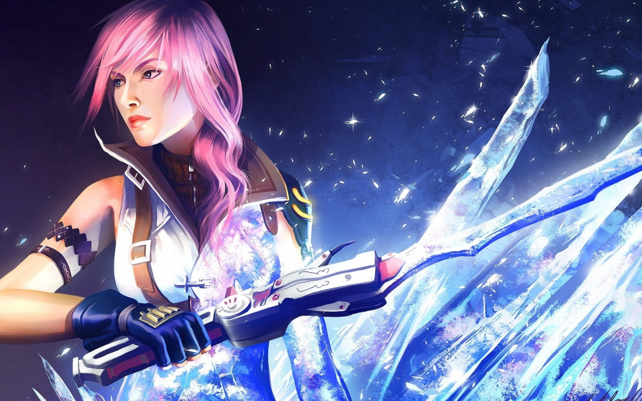 girl, long hair, final fantasy xiii, farron, fanart, mathia arkoniel, lightning