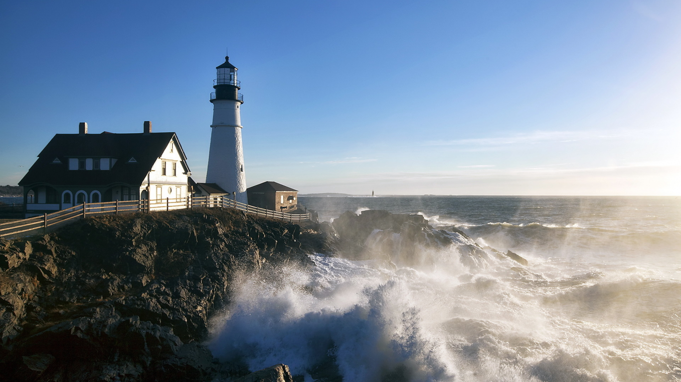 united states, cape elizabeth, маяк, maine, море