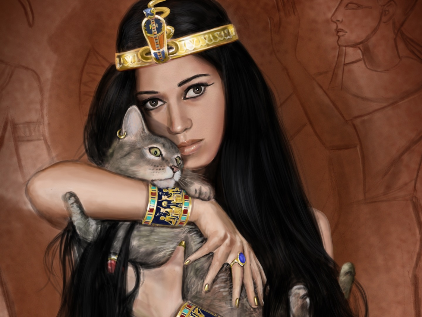 Египет, египтянка кошка