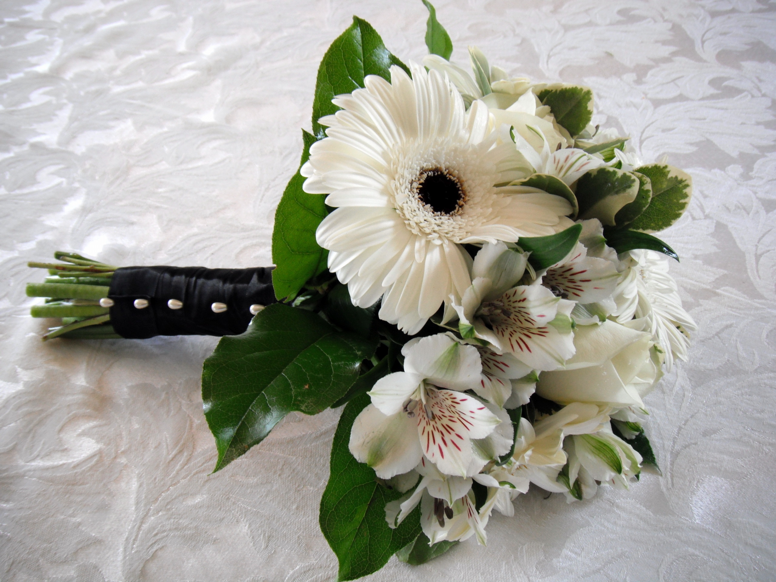цветок, свадебный, цветы, альстромерия, букет, герберы