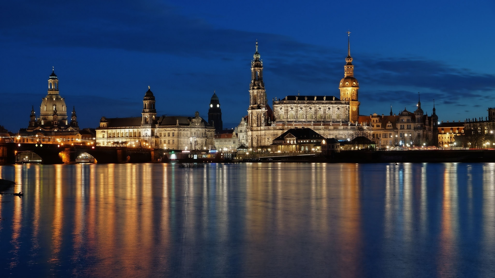 вода, dresden, германия, дрезден, deutschland, germany, свет, ночь