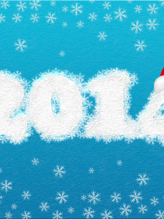 голубой фон, праздник, 2014, новый год, снежинки