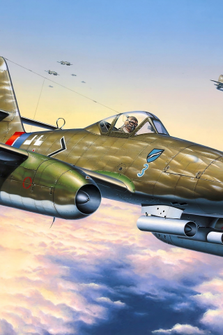 me 262, арт, реактивные истребители, a-1a, немецкие, небо