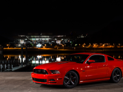 front, mustang, ford, light, gt, red, night