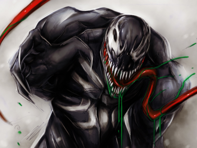 симбиот, пасть, язык, cletus kasady, карнаж, venom, marvel comics, арт