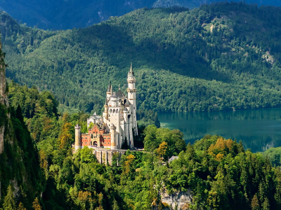 Германия, замок, замки Германии, горы, лес, озеро, красота