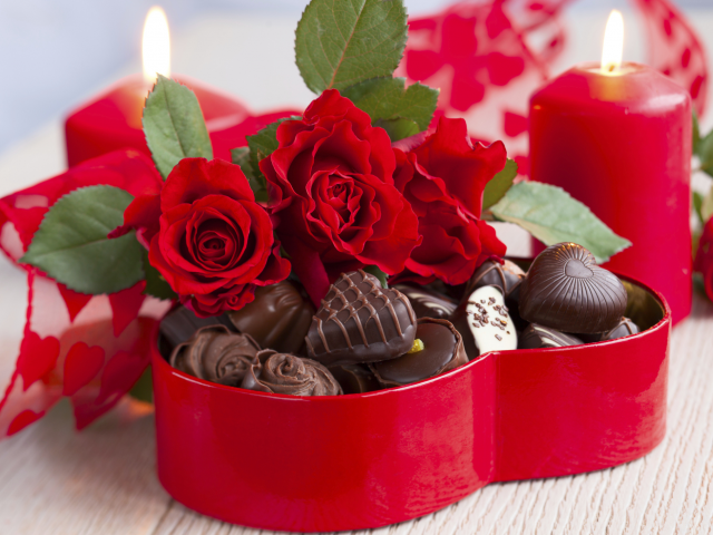 bouquet, holiday, chocolate, red, photo, heart, february 14, photography, love, flowers, candy