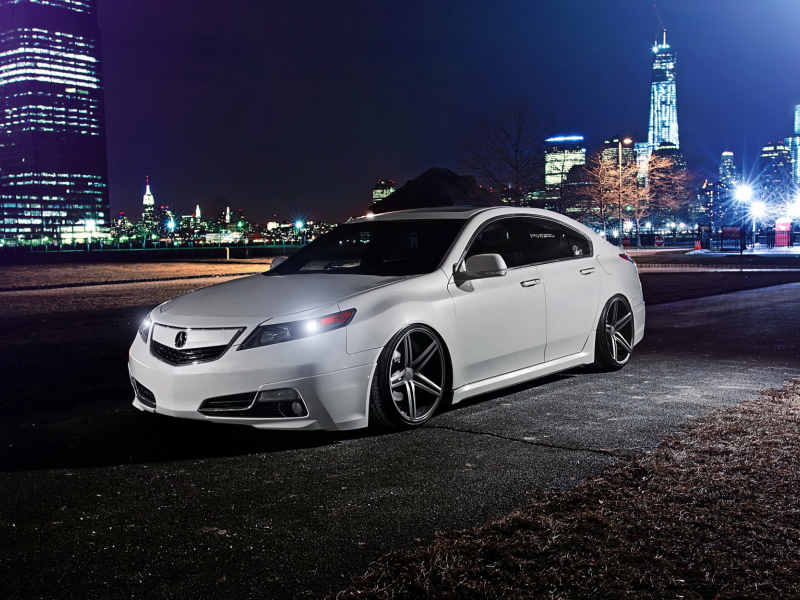 тюнинг, акура, acura tl, ночь, stance