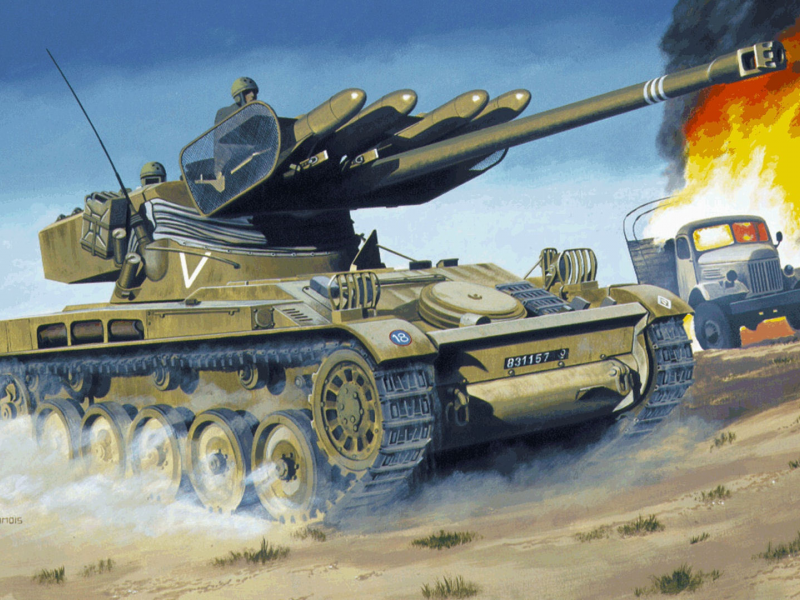 амх-13, пустыня, грузовик, птур ss-11, рисунок, танк