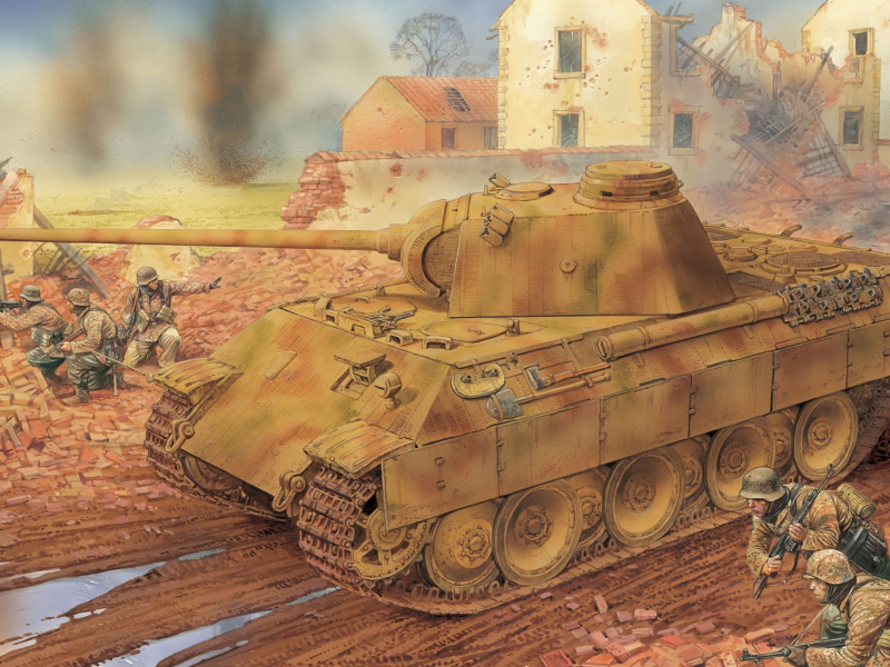 немецкий, средне-тяжёлый танк, рисунок, panzerkampfwagen v
