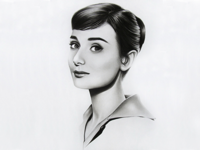 audrey hepburn, рисунок, арт