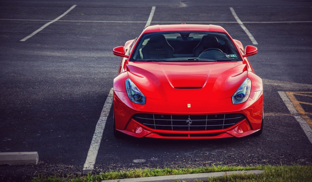 Ferrari, суперкар, фото, лето, паркинг, красный, красава