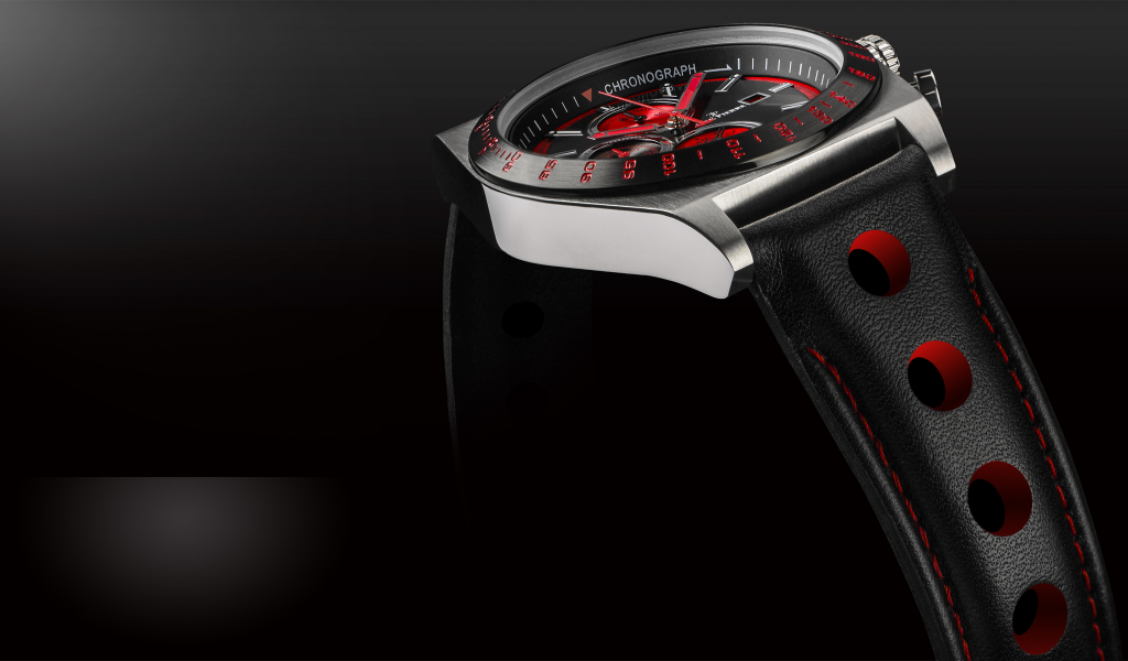 watches, clock, red, black