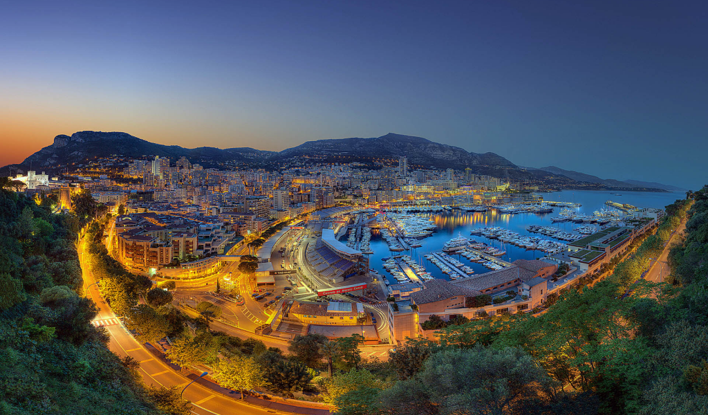 Город, Монте Карло, трасса формулы 1, вид сверха
