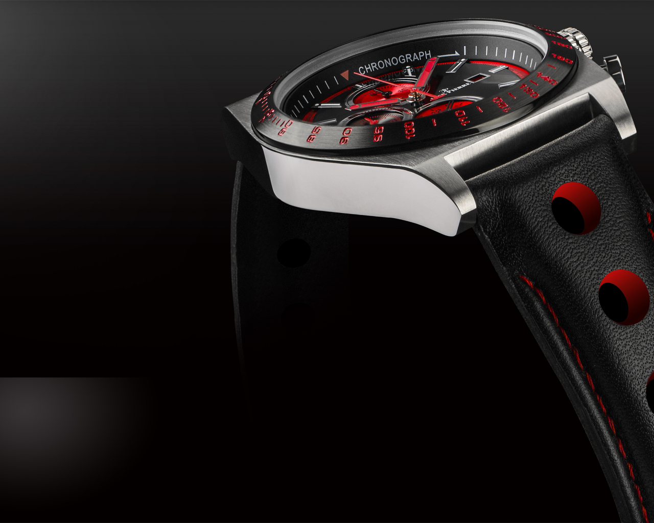 watches, clock, red, black