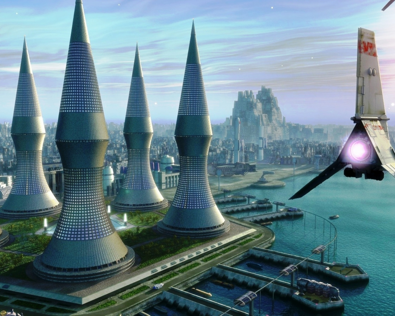 будущее, панорама города