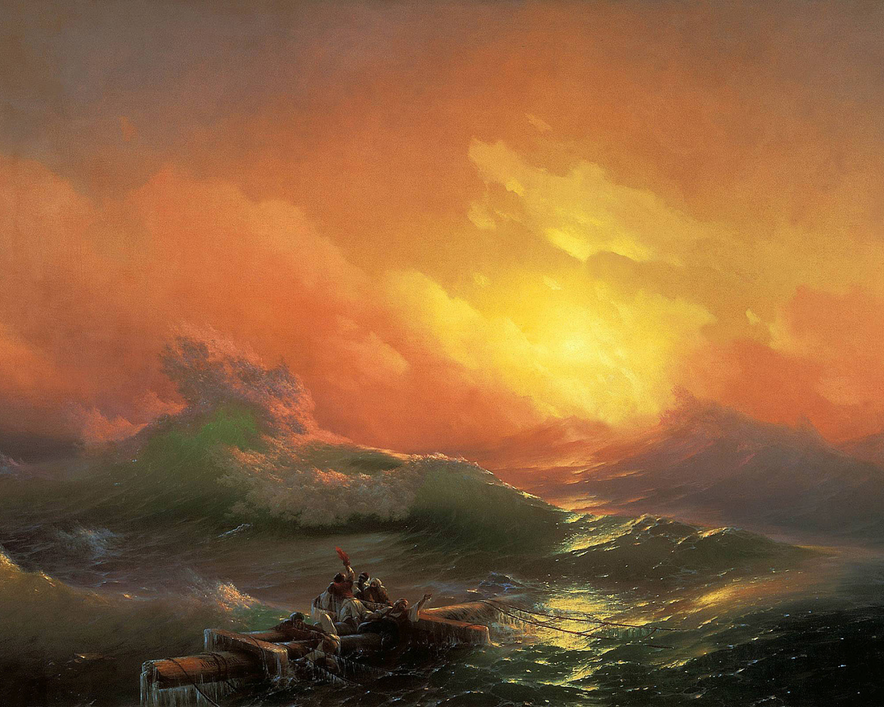 И.К.Айвазовский, картина 9й вал, море, шторм.