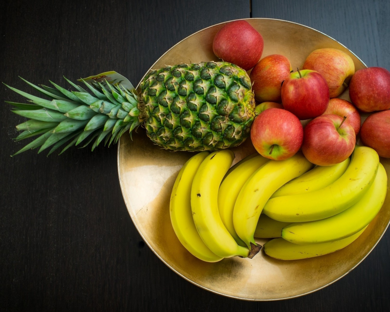 яблоки, еда, полезное, фрукты, тарелка, ананас, банан