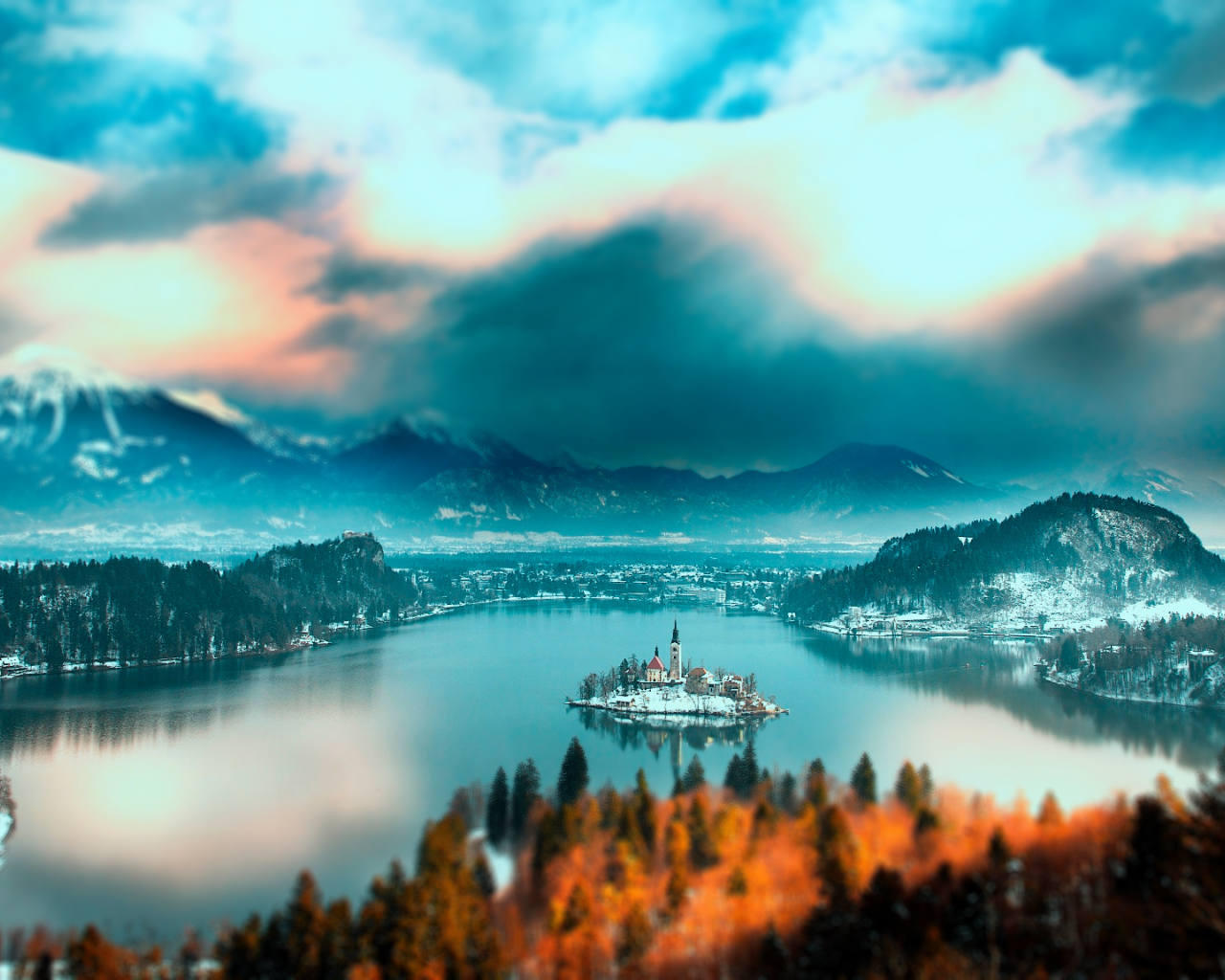 Slovenia, Bled lake, Словения, озера Блед, горы, лес