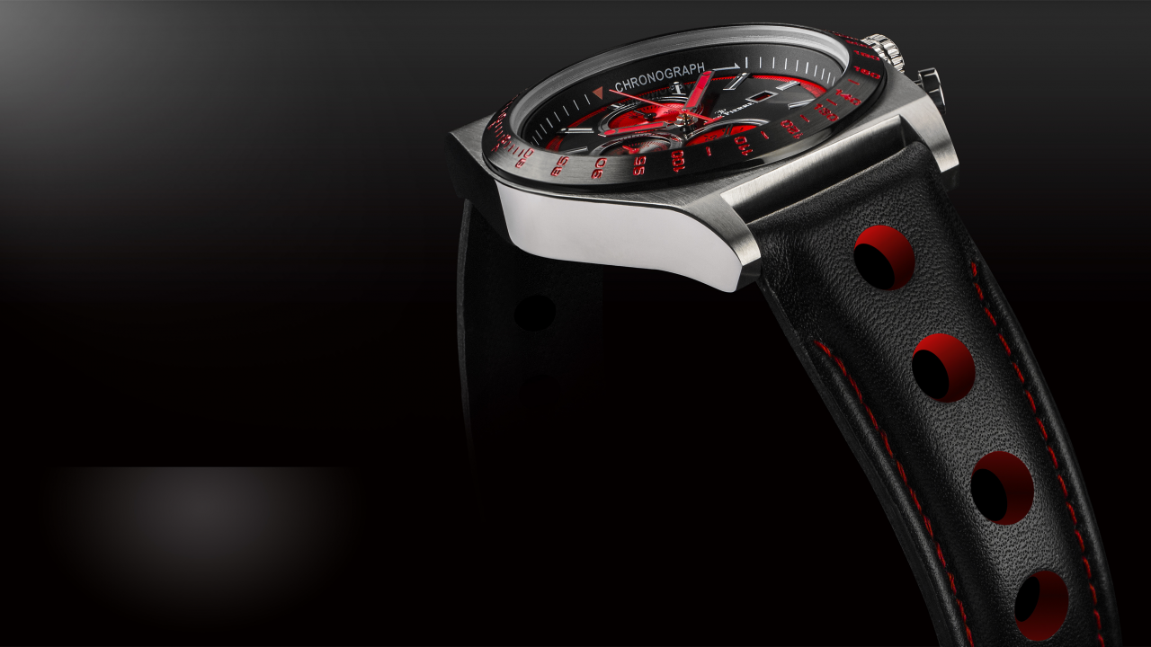 watches, clock, red, black