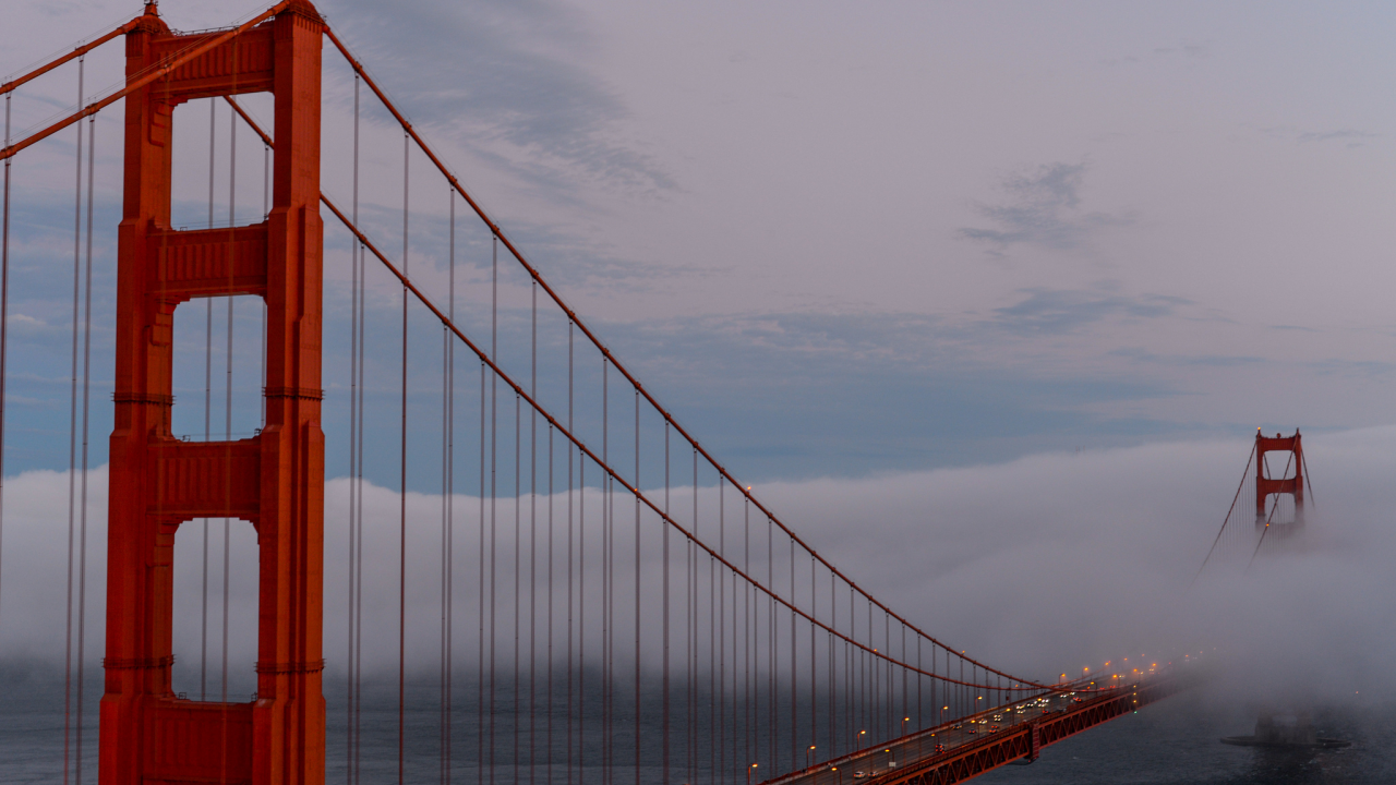 мост, туман, калифорния, сан-франциско, золотые ворота