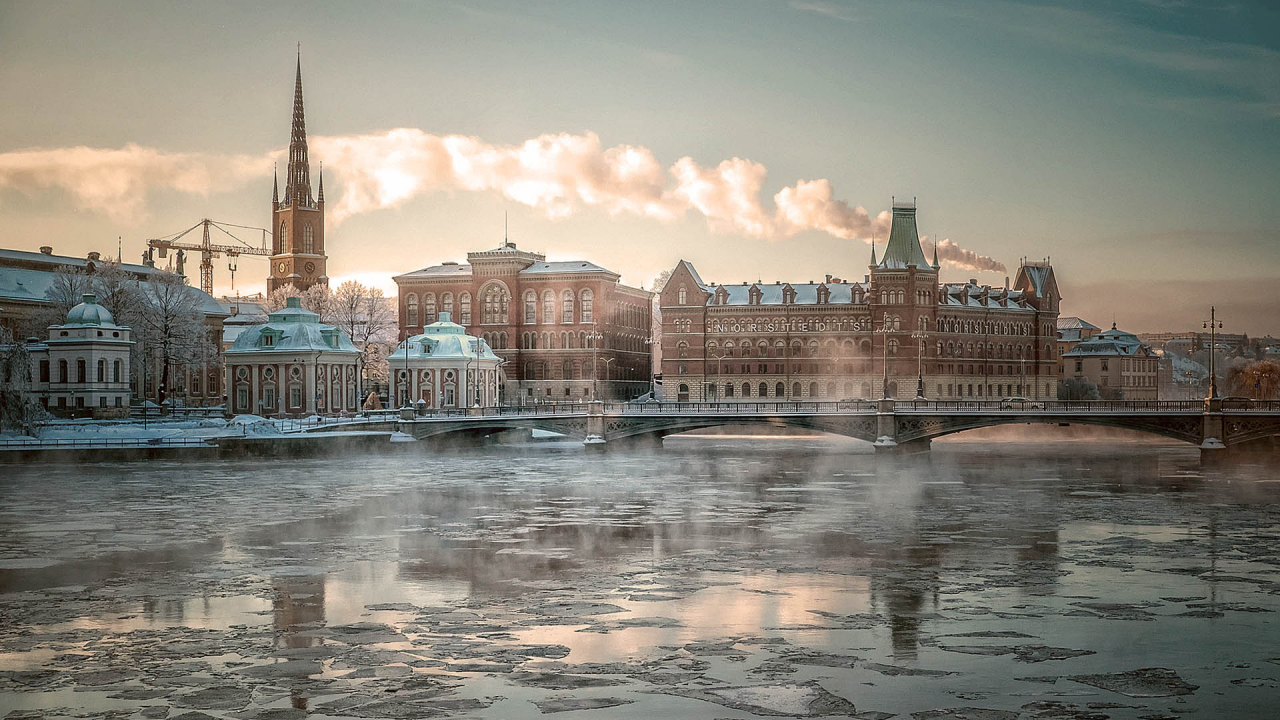 Швеция, город, Стокгольм, река.