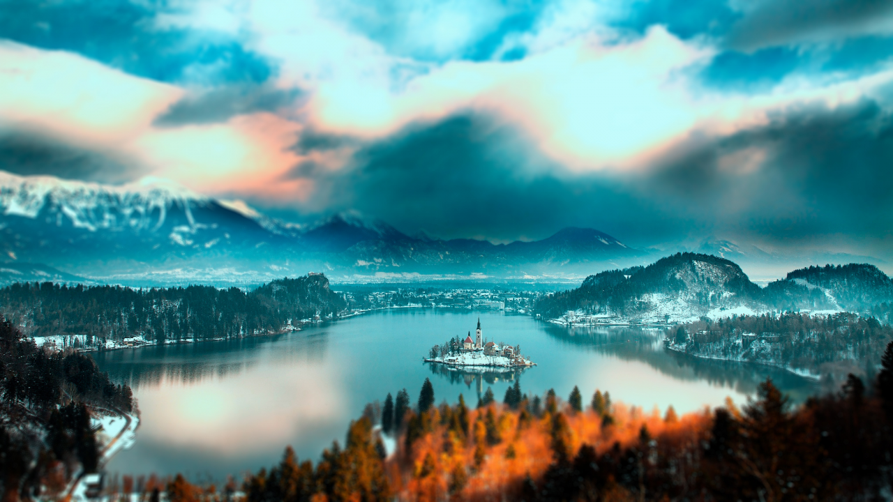 Slovenia, Bled lake, Словения, озера Блед, горы, лес