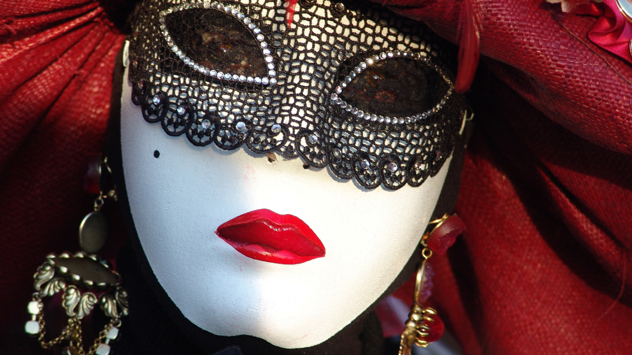 white, red, carnival, mask, fabrics