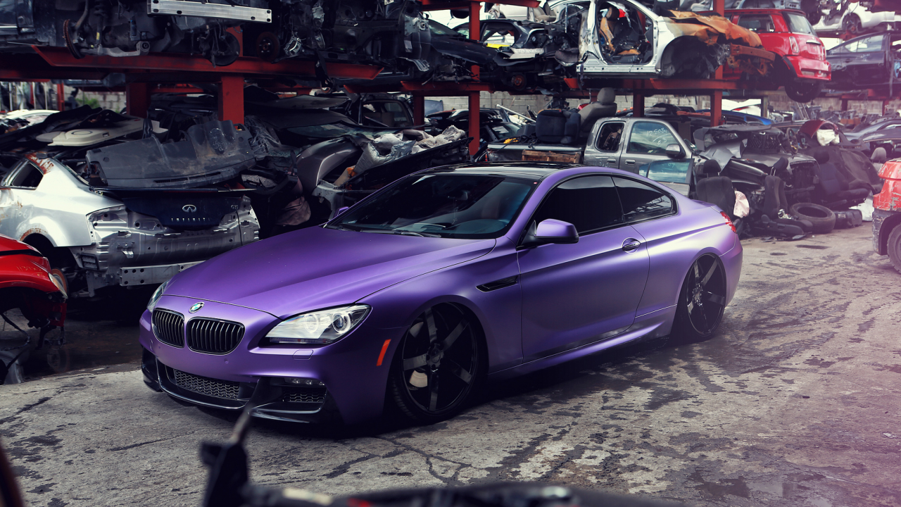 bmw, свалка, пурпурная, м6, бмв, m6, purple