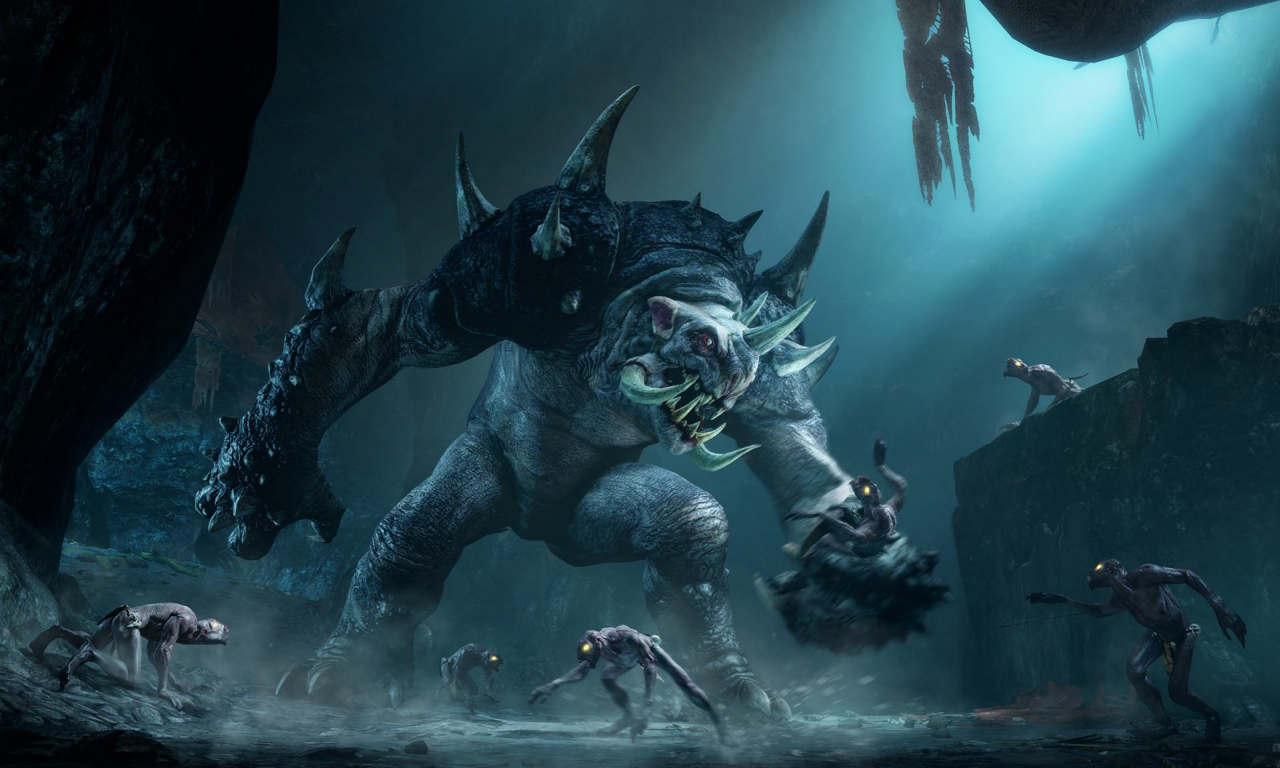 shadow of mordor, graug, monster, 3d