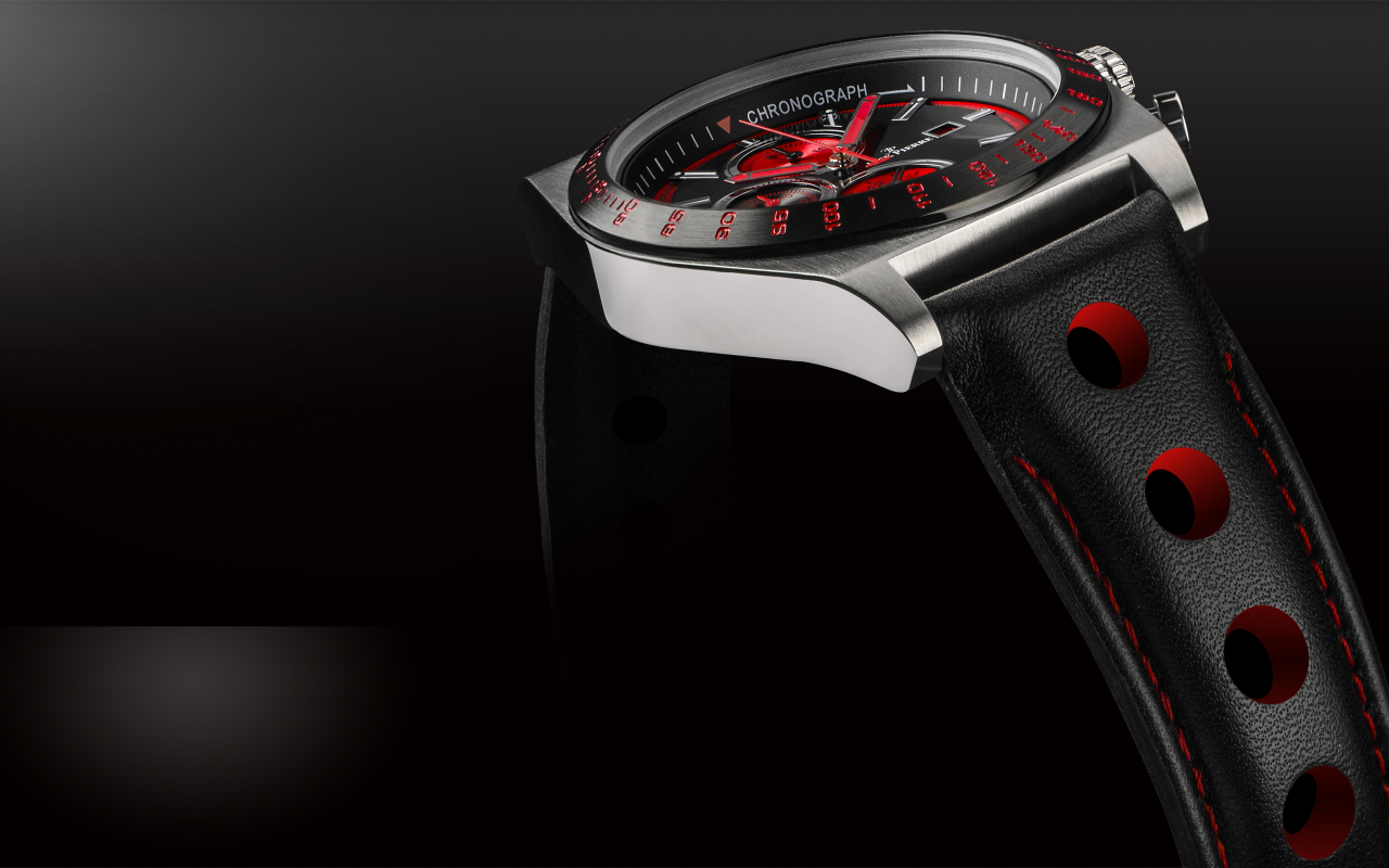 watches, clock, red, black