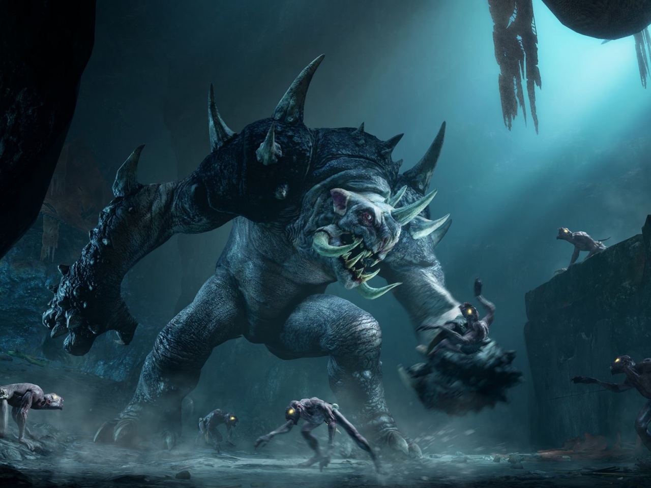 shadow of mordor, graug, monster, 3d