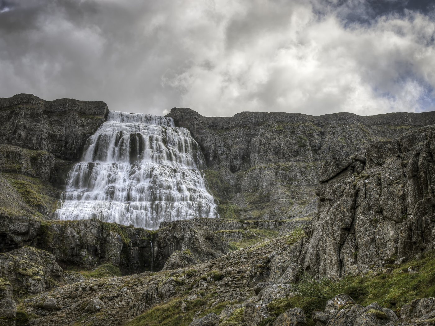 гора, водопад