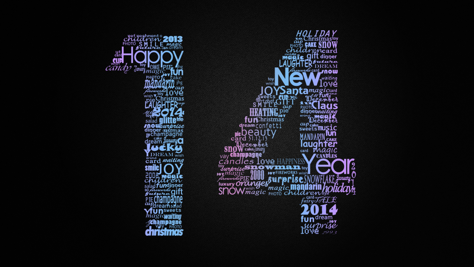 типографика, слова, новый год, 2014