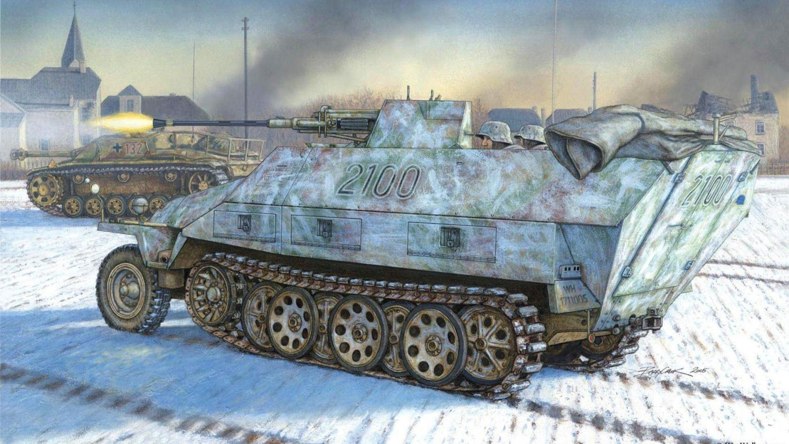 sd kfz 251 17 ausf d, самоходная зенитная установка, flak 38