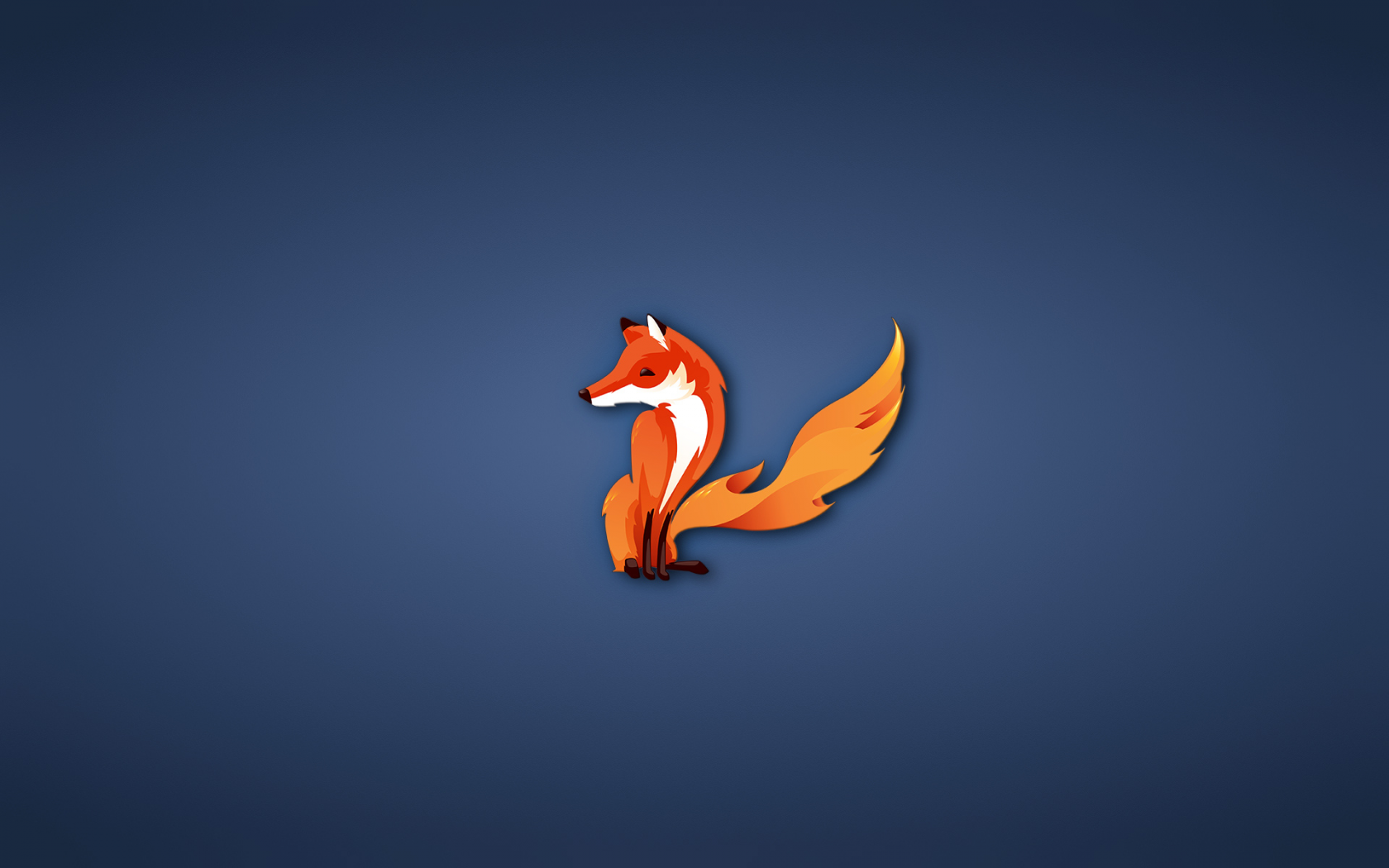лиса, fox, минимализм, firefox, синий фон