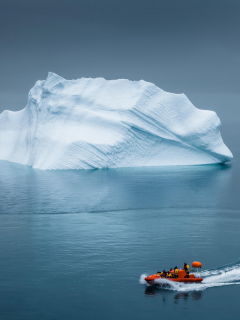 айсберг, спасательная шлюпка, гренландия