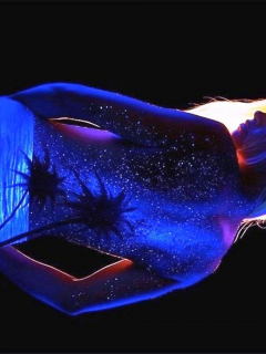 женщина, рисунок на теле, флюоресцентные краски