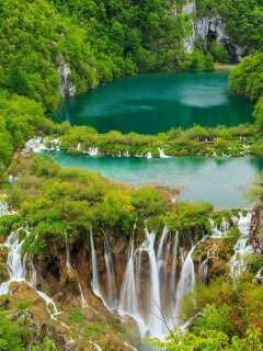 деревья, водопады, каскад, Национальный парк, Плитвицкие озера, Хорватия